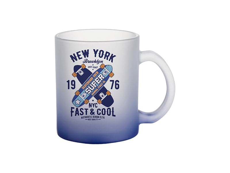 Pearl Coating™ 11oz Sublimation Frosted Gradient Glass Mug - Case of 36 - Joto Imaging Supplies US